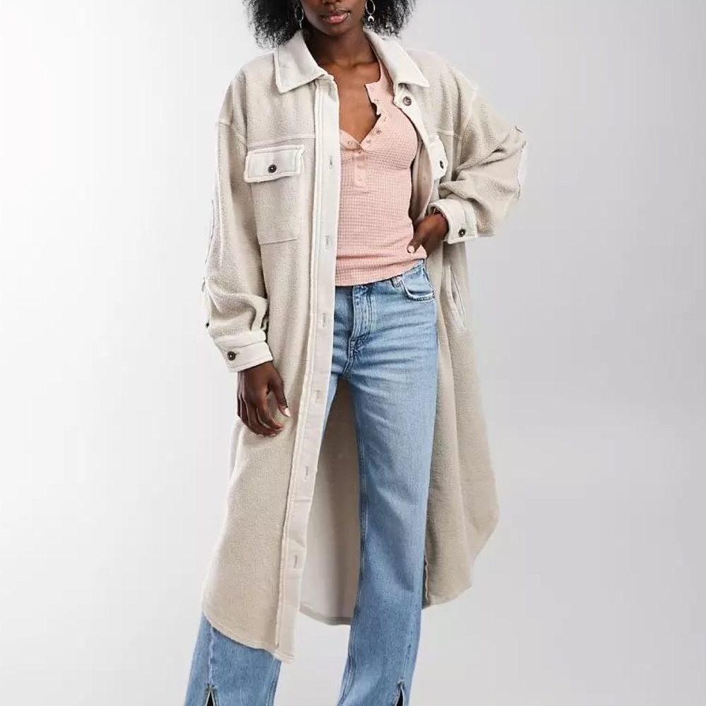 Free People Long Ruby Shacket Size Large - Picture 1 of 9